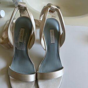Nine West Satin Cream Heels